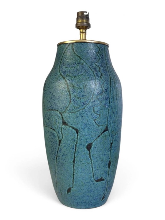 Glazed ceramic lamp base Meynard, Vallauris, circa . – Table lamps, Porcelain, Mid Century Modern (photo 11 of 11)