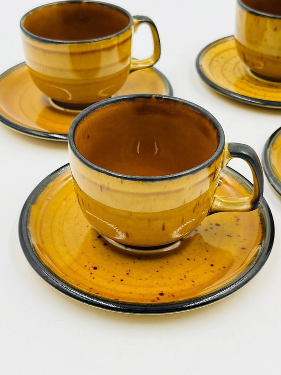 Image 1 of Lot de quatre tasses et sous tasses Boch  Palma vintage