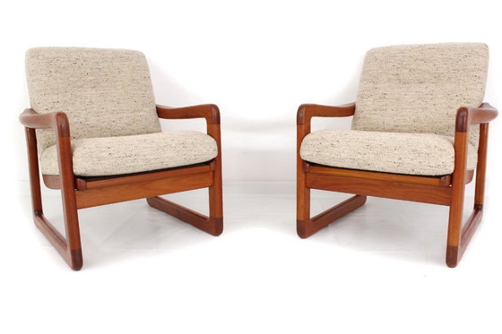 Image 1 of Canapé et 2 fauteuils Holstebro, design danois du milieu du siècle, comme neufs, en teck massif, laine vierge de qualité supérie