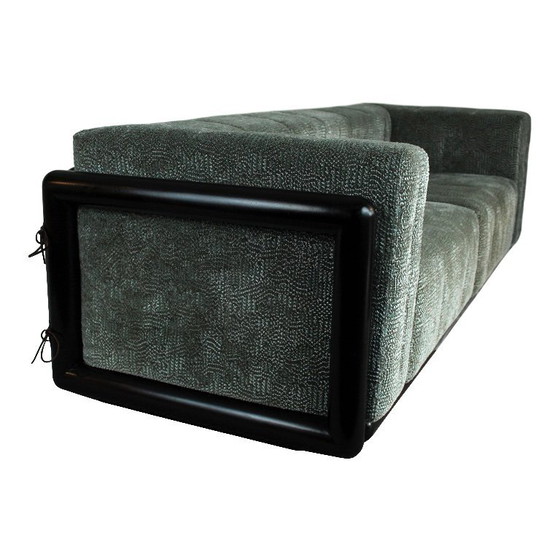 Image 1 of divano cornaro a 2 posti in legno di iroko e velluto jacquard di zimmer + rohde di carlo scarpa per studio simon, italia, 1974