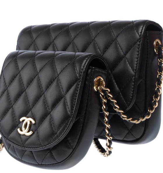 Image 1 of Borsa CHANEL Side Pack in pelle nera - 103216