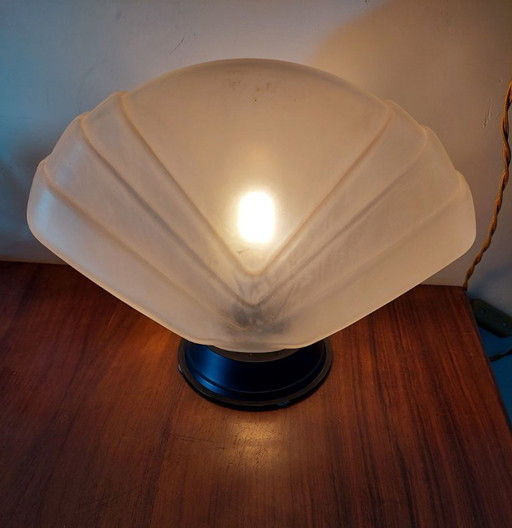 Italiaanse tafellamp van Murano-glas in art-decostijl, schelpvormig, van Mazzega