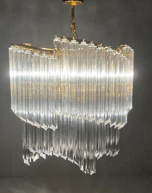 Large chandelier/ceiling lamp by Novaresi, Murano glass, Italy, 1970s