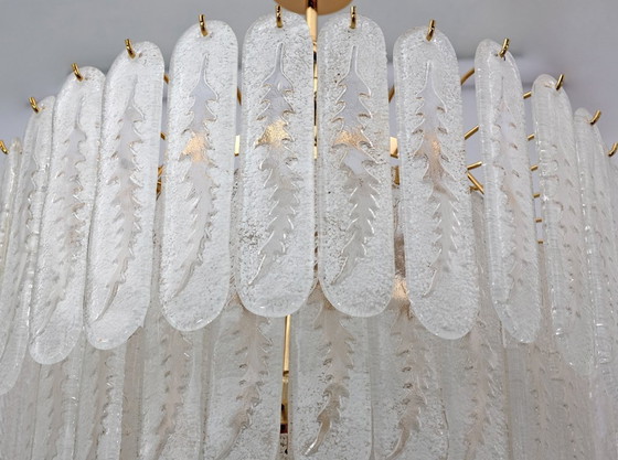 Image 1 of Venini Stijl 6 Verdiepingen Kroonluchter Murano glas Graniglia en Messing, 1970