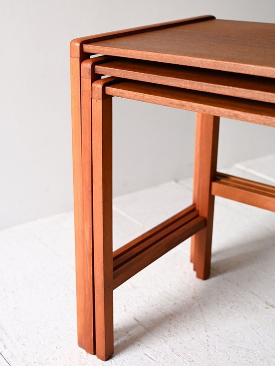 Image 1 of Set of 3 Vintage Scandinavian Teak Nesting Tables