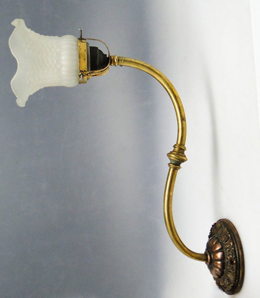 Eclectic Copper and Brass Wall Lamp, Poland, 1900s – wandlampen, Glass (photo 2 of 20)