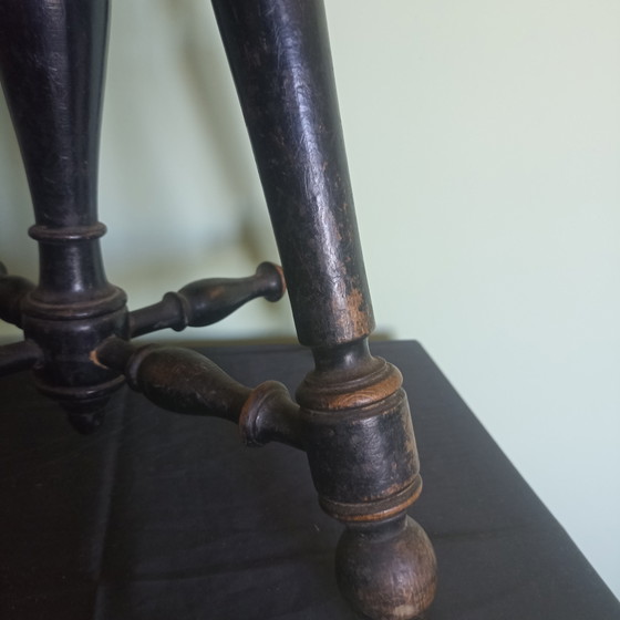 Authentieke 19e-Eeuwse Pianokruk – 100% Origineel Houtwerk & Gouden Fluweel – Krukjes, Velvet, Wood (photo 3 of 11)
