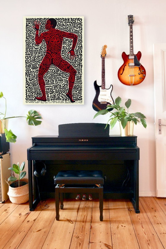 Image 1 of Keith Haring - The Dancer - Exhibition at Tony Shafrazi Gallery 1984 Poster 61x91 cm