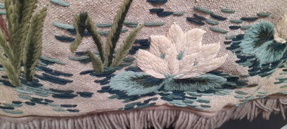 Image 1 of Broderie au point de croix, tenture murale des années 1950, la grande tendance de demain