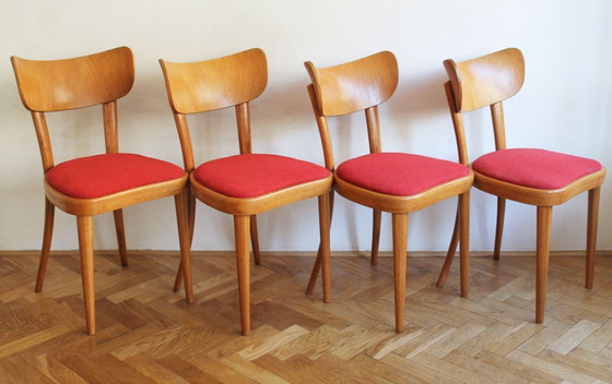 Image 1 of Juego de cuatro sillas de comedor Thonet, finales de la década de 1940