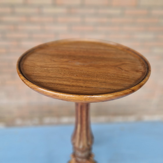 Image 1 of Antico tavolino laterale in legno, tavolo da piante, tavolo da vino, pilastro