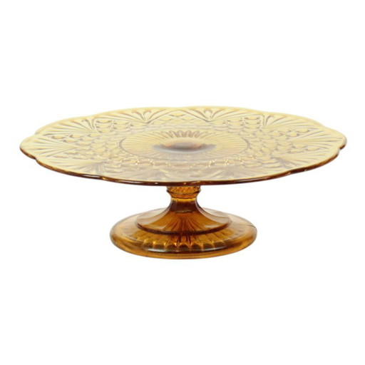 Art Deco Amber Cake Bowl Standard