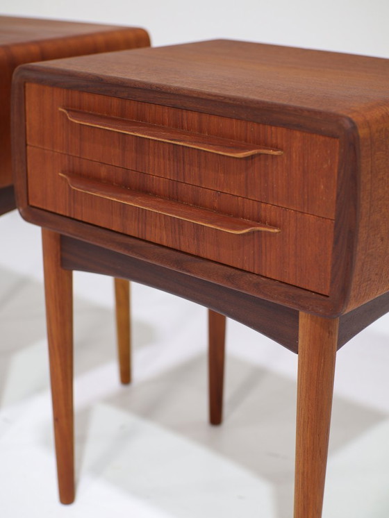 Image 1 of Johannes Andersen Silkeborg teak Danish bedside tables 1960s