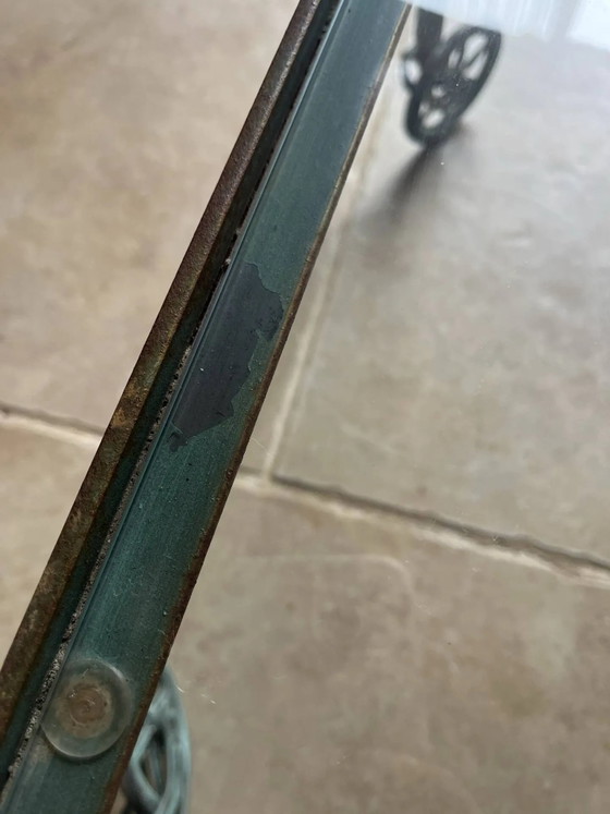 Patinated green-grey wrought iron dessert table – Bar carts, Glass, Art Nouveau (photo 15 of 16)