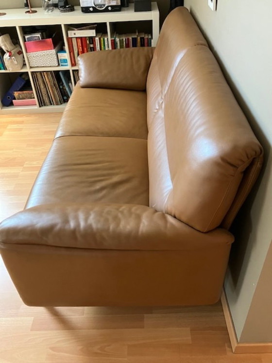 Brown leather 2.5-seater sofa by Leolux model Bora Balanza, 2 seaters, Metal, Modern (photo 4 of 5)