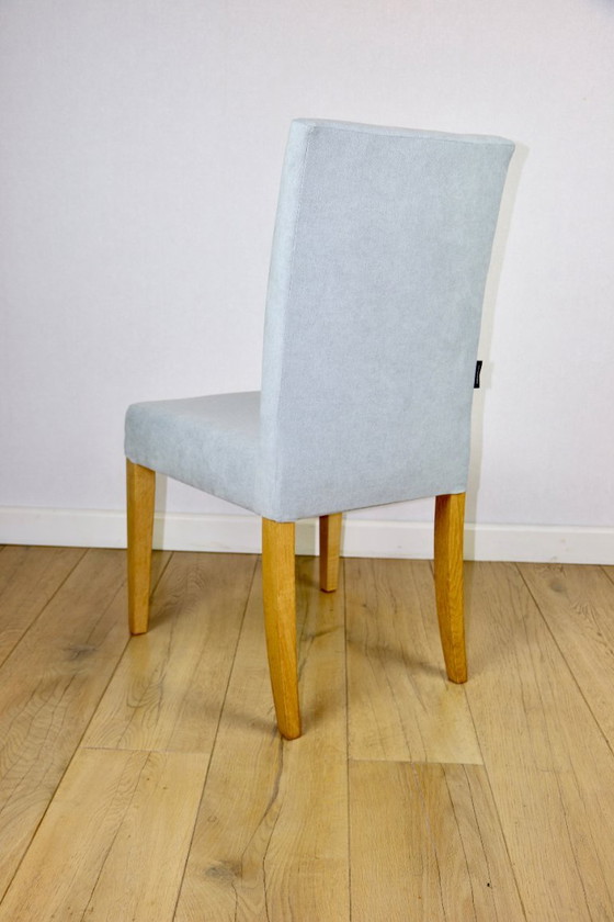 Sedie in Rovere Ikea Ristrutturate Vintage Blu-Celadon-Grigio - 2 Pezzi - Set – Axel Concept, Sedie da pranzo (photo 7 of 12)