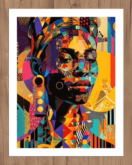 Ana Maria - Donna afro - Litografia d'artista – lithos zeefdrukken, Canvas (photo 2 of 16)