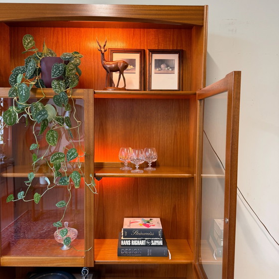 Mobile a parete vintage, vetrina •Nathan furniture•, Vetrine, Legno, Marrone (foto 5 di 12)