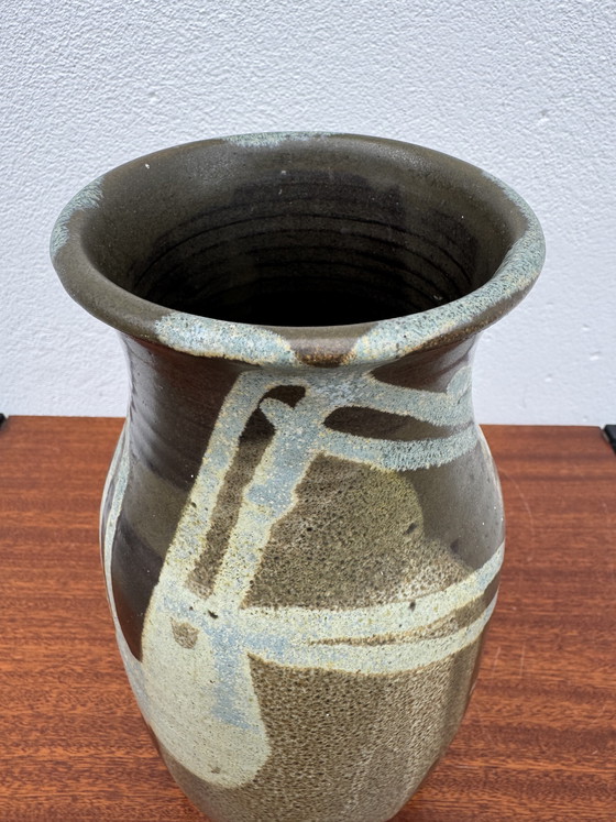 Image 1 of Stoneware Vase with Drips, Jean Pointu Style