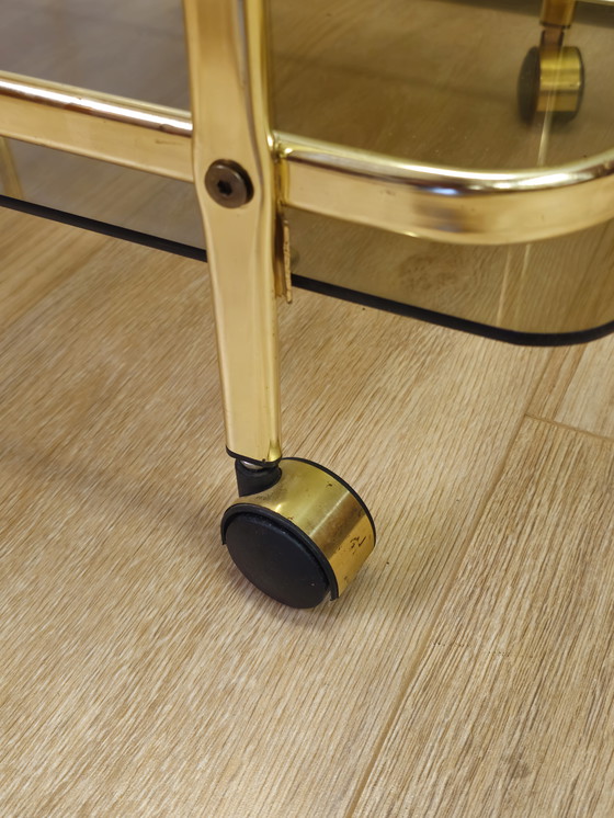 Image 1 of Vintage Serving Cart Barcart Beverage Cart Trolley Brass