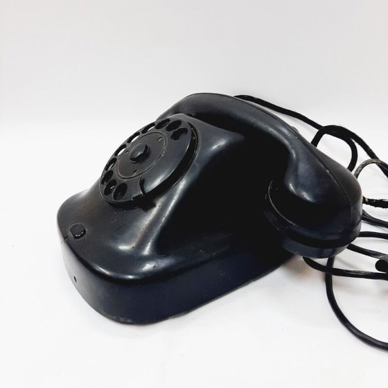 Image 1 of Telefono a disco vintage in bachelite anni '60, nero