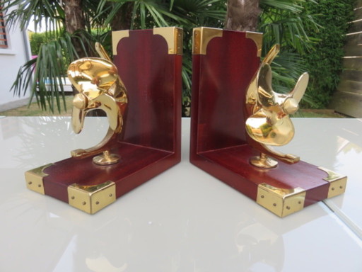 Buchstütze "Schiffsschraube" Palisander, Messing, 1970