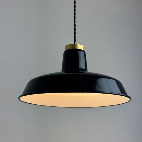 Image 1 of Lampada a sospensione industriale vintage smaltata per officina