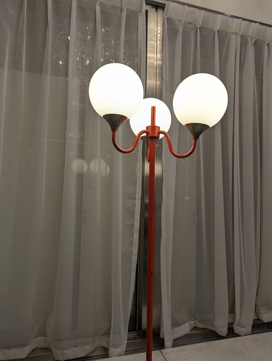 Image 1 of Vintage Space Age Oranje Vloerlamp - LeClaire Schäfer - 1970s