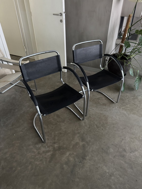 Tubular Frame Chair – Dining chairs, Chrome, Leather (photo 2 of 15)