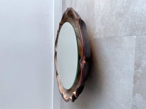 Image 1 of Grande specchio vintage in ceramica con illuminazione / retroilluminato