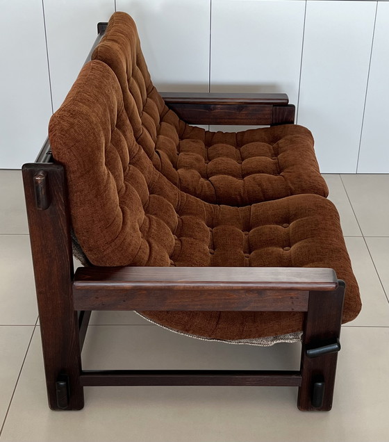 Image 1 of Scandinavische eiken tweezitsbank, jaren 60