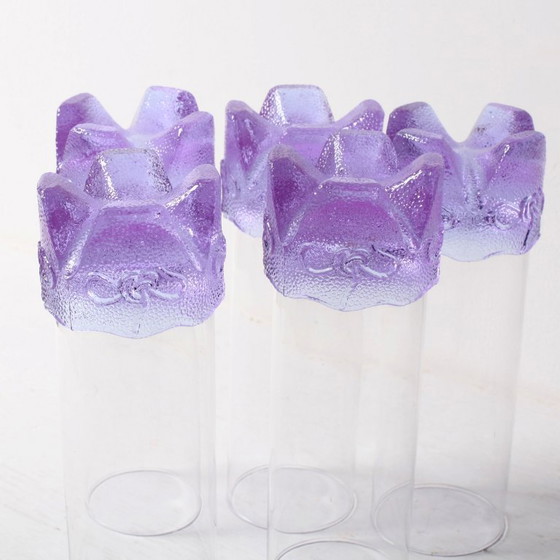 Set van 5 vintage lila bekers / LACS Kristallglas / Italië / jaren 70 – Glazen & Karaffen, Crystal (photo 4 of 11)