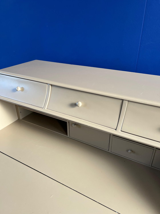 Image 1 of Beautiful Old Desk in Beige Lacquered
