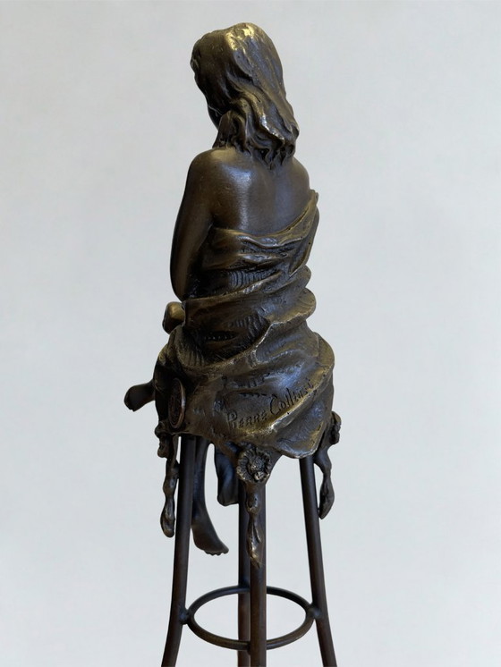 Image 1 of Superbo set di 3 sculture in bronzo firmate Collinet – stile Art Déco – 28 cm