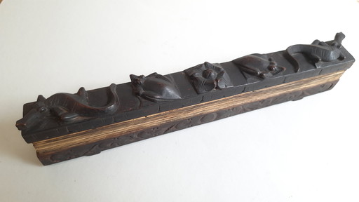 1 manoscritto Lontar, Bali, intaglio su legno, metà del XX secolo