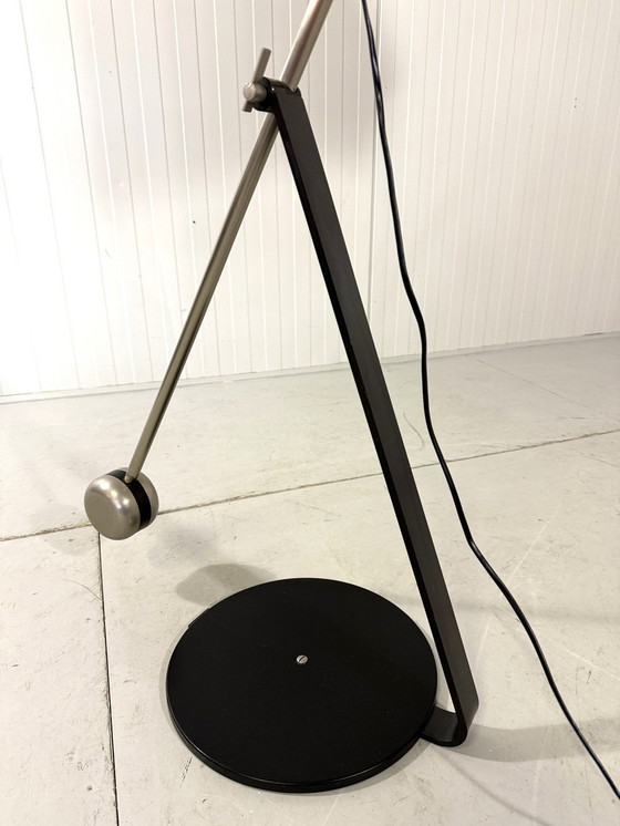 Image 1 of Fishing Rod Floor Lamp with Umbrella Lampshade 1970-80's