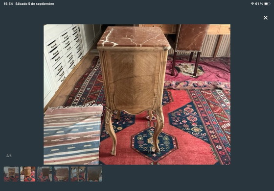 French Style Nightstand – Side tables, Marble, Metal (photo 2 of 6)