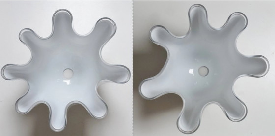 Image 1 of 2 large pendant lamps - Murano glass - model Fazeletto