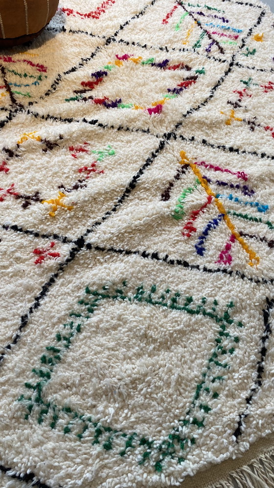 Image 1 of Authentic Handmade Berber Carpet – 100% Wool – 260 x 150 cm – Colorful Beni Ourain Style – Atlas Mountains