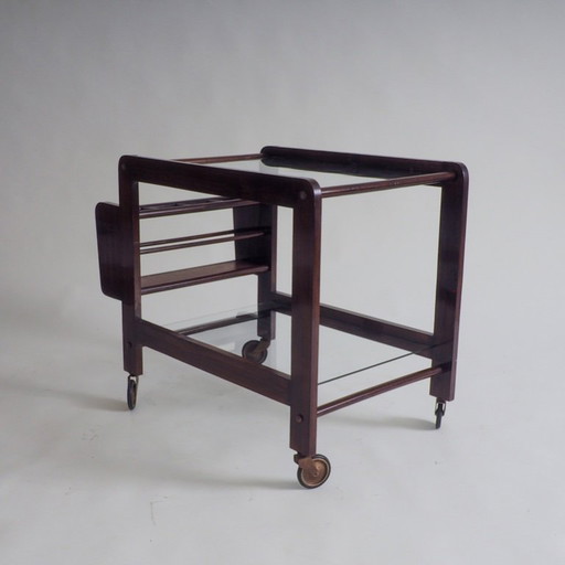 Chariot de bar Art Déco sur roulettes