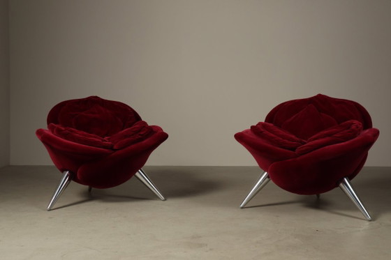 Image 1 of Pair of Rose lounge chairs by Masanori Umeda for Edra, Italy 1990