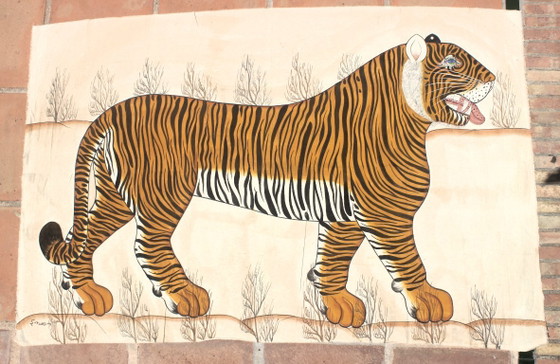 Tiger, The Indian Style Of Spanish Decorator Jaime Parladé – Paintings & Drawings, Cotton (photo 2 of 7)