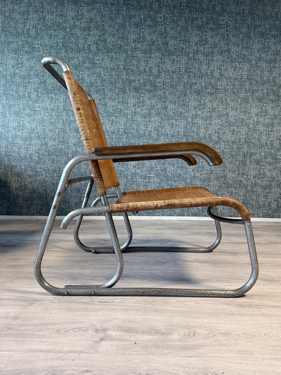 Image 1 of Vroege Bauhaus fauteuil met hoge rugleuning Veha, Den Haag, jaren 30