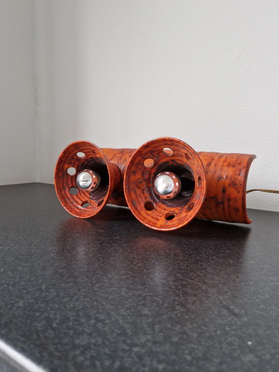 Image 1 of Vintage Ceramic Wall Lamp Brutalist Fatlava Spaceage