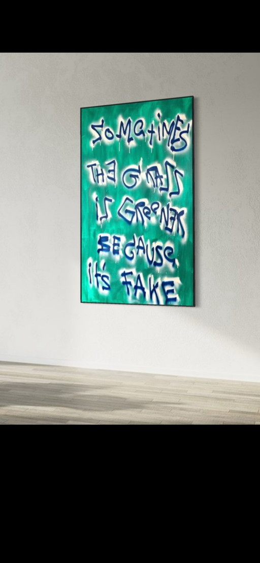 Timo Wedell – Fake Grass – XXL – Original Work (94 x 165 cm) (Including certificate of authenticity)