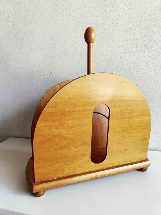 Image 1 of Revistero Valsecchi "Scoop" – Madera de haya con acabado cerezo – Diseño italiano