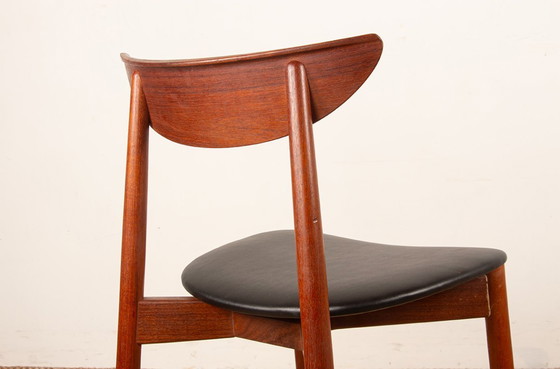 Image 1 of Pair of Danish teak and skai chairs, new, by Harry Ostergaard for Randers Møbelfabrik, 1960.