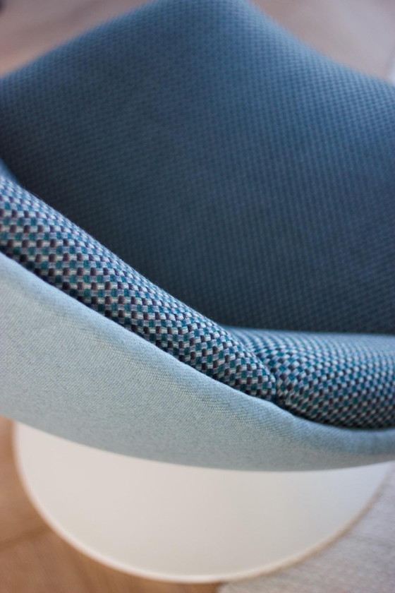 Artifort F510 Newly Upholstered Ploegwool Ploegstof Blue Panama – Armchairs, Metal, Textile (photo 2 of 6)
