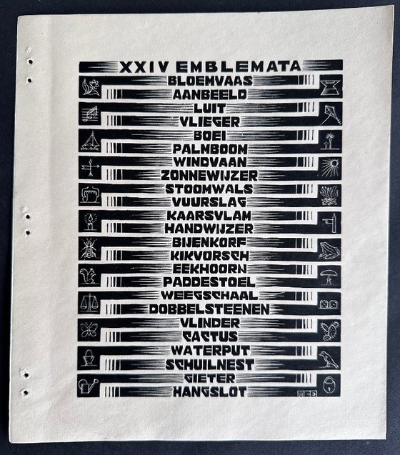 Image 1 of Escher wood engraving 1931 Emblemata