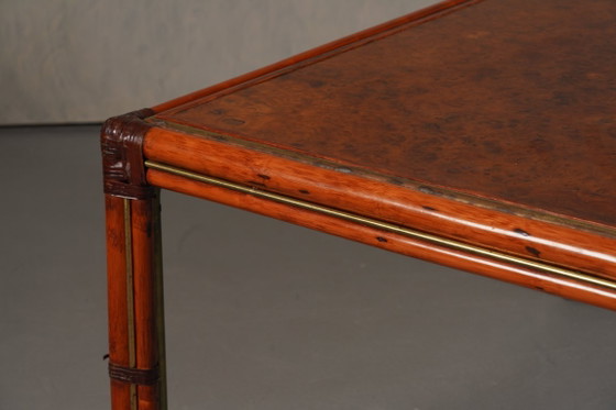 Image 1 of Vintage Italian Squre Dining Table In Burl Elm, by Alberto Smania for Studio Smania Interni, Italy 1960’s